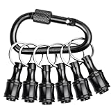 Sopclane 6PCS Keychain Bit Holder,Hex Drill Bit Holder for Impact Driver Drill Bit,Screwdriver Bit Holders for Tools and Gifts for Men,Black