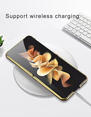 SHIEID Capa de couro para Samsung Z Flip 4, capa para celular galvanizada Galaxy Z Flip 4, compatíve