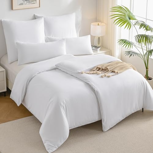JELLYMONI Bettwäsche 135x200 Baumwolle 4-Teilig Bettwäsche-Sets Weiß...