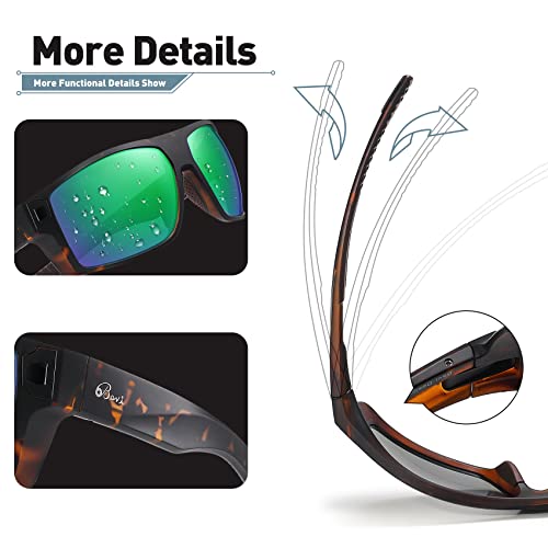 Image of Bevi Square Polarized Sunglasses UV 400 Protection with TR90 Lightweight Frame Glasses for Women Men