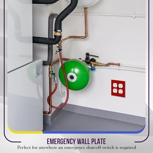Image of ENERLITES Duplex Receptacle Outlet Wall Plate, Midway Size 2-Gang 4.88 inch x 4.92 inch, Unbreakable Polycarbonate Thermoplastic, UL Listed, 8822M-R, Red