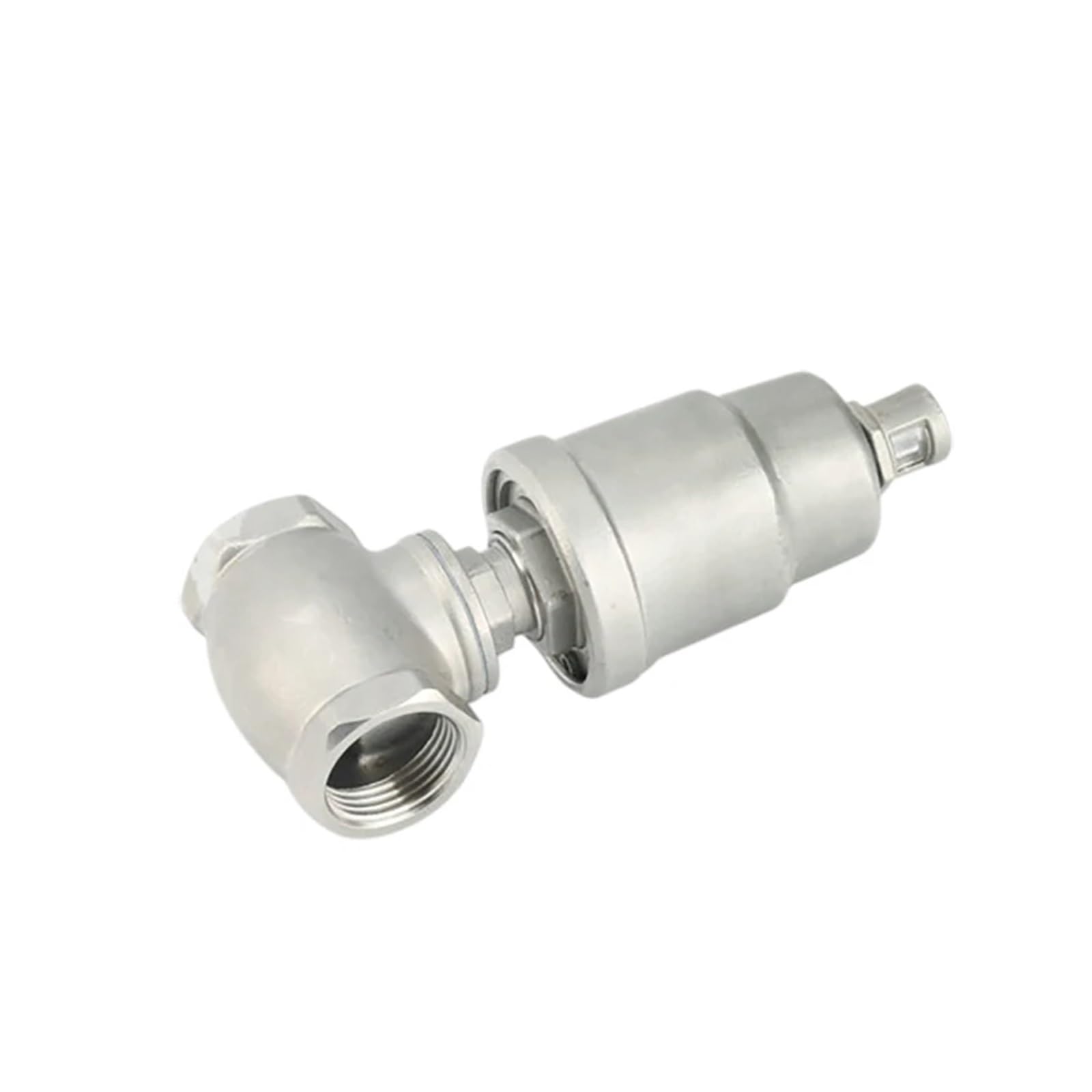 Valvola a globo filettata pneumatica tipo T in acciaio inossidabile da 1/2", 3/4", 1", valvola pneumatica a sede angolata, valvola dell'acqua, valvola a tamburo(1",Single Acting)