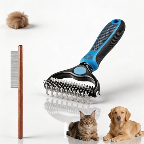 Pet Pro Grooming Tool Pet Shedding Remover Specialized Comb for Long-Haired Dogs Undercoat Grooming Tool Dog Shedding Comb and Undercoat Rake