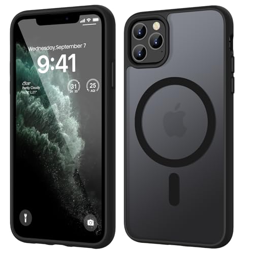 HGH Magnetic Case for iPhone 11 Pro Max 6.5 Inch for MagSafe Wireless Charging Compatible Translucent Matte for 11 pro max Thin Shockproof Case Camera protect for iPhone 11 Pro Max - Black