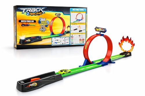 Image of Goyal's 3D DIY High-Speed Track Toy Set for Kids - Single Loop Track Racing Game with Pull Back Car, 360 Spin Loops - STEM Educational Car Track Toy