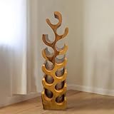 Warmaxx 12 Bottle Wood Wine Rack Bottle Holder Stand for Freestanding Floor Tabletop Cabinet Handmade Rustic Brown Wooden Wine Rack Countertop Kitchen Cellar Storage Bar Corner Home Christmas Decor