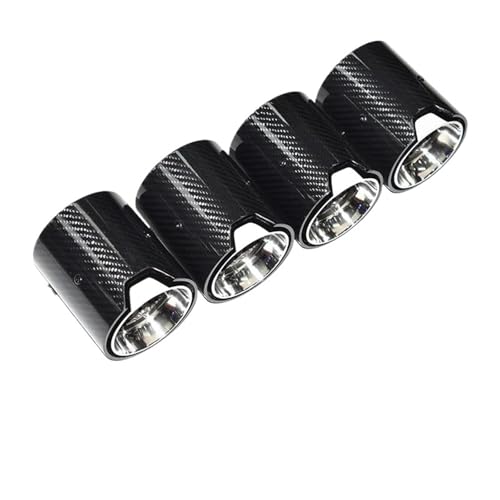 Kit d'embouts de silencieux d'échappement en carbone noir et argent pour personnalisation auto M4
