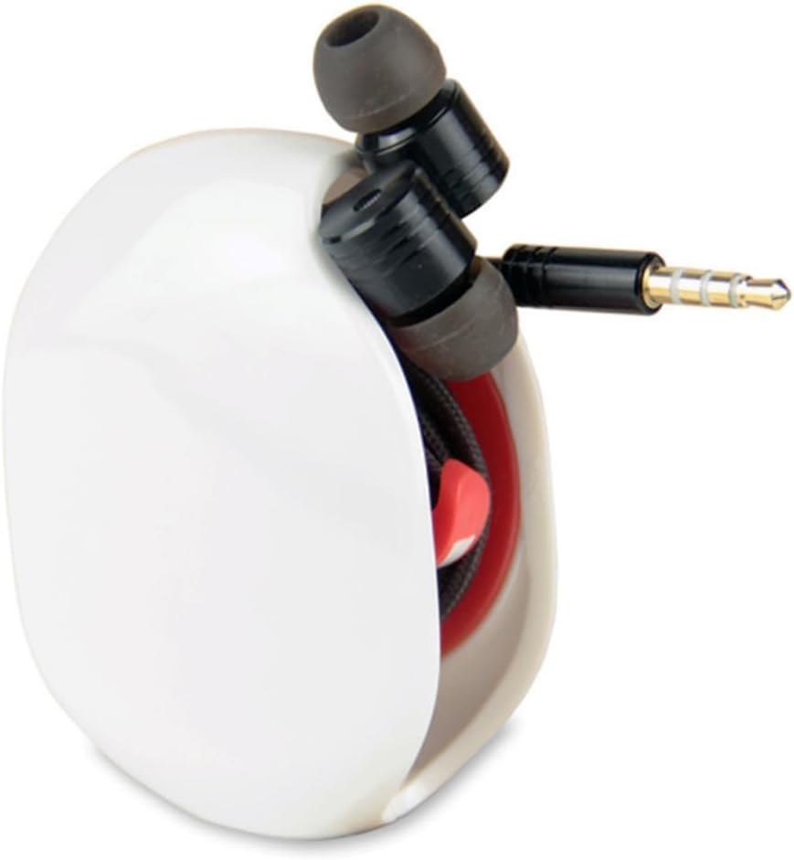 Automatic Earphone Cable Winder and Organizer Multi-functional Portable Storage Box for Headphones Material for Home and Travel White