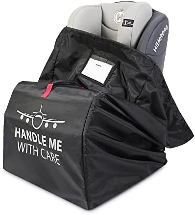 KYHDIYA Car Seat Travel Bag Durable Backpack for Air Travel Gate Check Bag Foldable Extra Large Airplane Travel Cover for Car Seats,Infant Carriers,Stroller & Booster,Red
