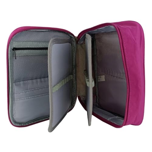 Estojo Box Escolar Feminino Divisorias Organizador Espaço Elástico Para Caneta Lapis (ROXO)