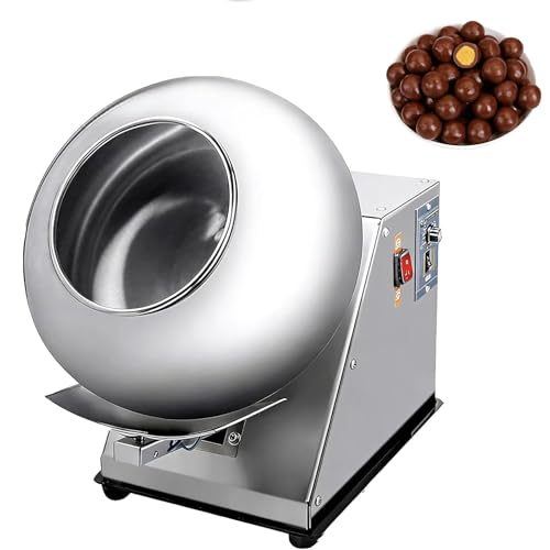 Chocolate Panning Machine - Small Commercial Sugar Coating Machine with Adjustable Rotation Speed - Candy Nut Coater for Food & Pharmaceutical Industries