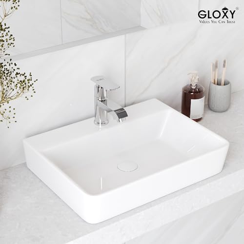 Image of GLOXY Premium Deck Mount Pillar Tap for Bathroom with Chrome Finished Royal Lever - Single Lever Wash Basin Tap for Bathroom, Gardens & Kitchen Sinks - 10 Years Warranty
