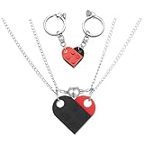 Magnetic Brick Heart Necklace keychain for Couples BrickCrafts Lego Matching Necklaces for Women Man