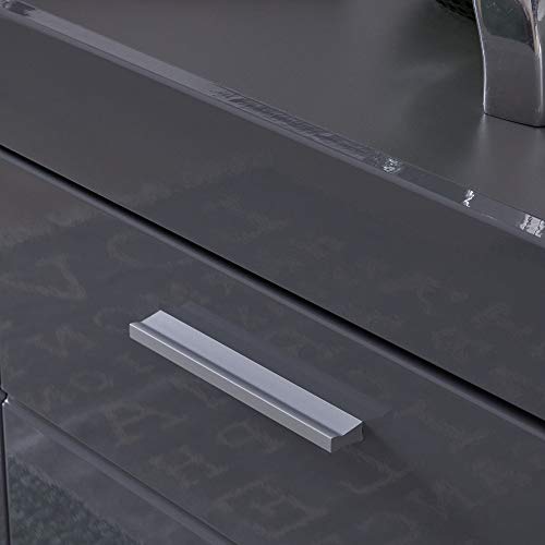 Trendteam Smart Living Amanda Tall Bathroom Cabinet, 37 x 190 x 31 cm in Grey / High-Gloss Agave Grey with Open Compartment and Lots of Storage Space Trendteam Smart Living Amanda Tall Bathroom Cabinet, 37 x 190 x 31 cm in Grey / High-Gloss Agave Grey with Open Compartment and Lots of Storage Space