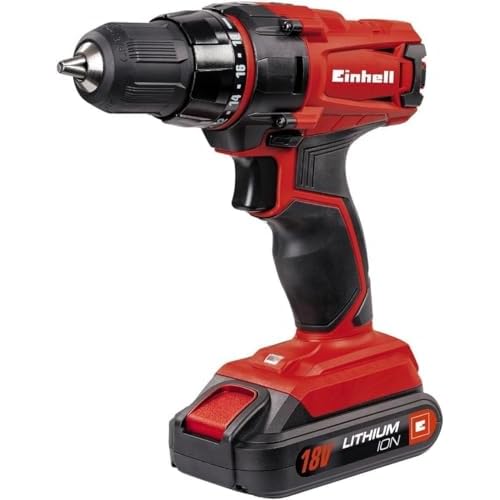 Einhell Akku-Bohrschrauber TC-CD 18-2 Li (Lithium Ionen, 18V, 2-Gang-Getriebe, Spindelarretierung, 18+1 Drehmomenteinstellungen, inkl. LED-Licht)