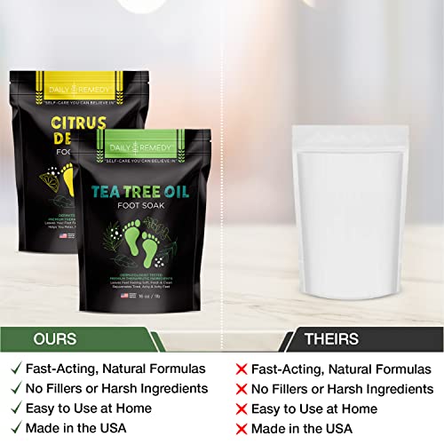 Daily Remedy Tea Tree Oil & Citrus Foot Soak Set, Pack Of 2, For Foot Pain, Odor, Sore Feet, Athlete’s Foot, Soften Calluses - Natural Blend & Salts, Made In Usa #TOP6
