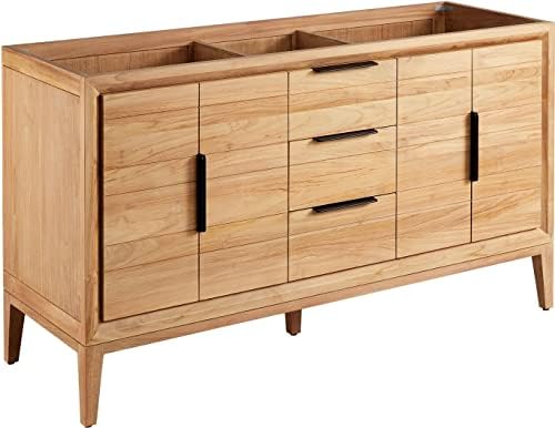 Signature Hardware 456346 Aliso 60" Wide Teak Double Vanity Cabinet - Natural Teak