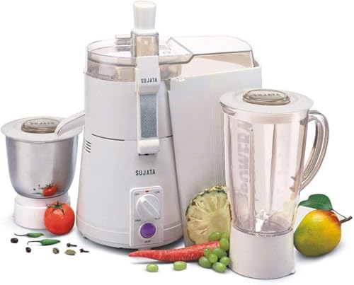 AEspares Sujata Powermatic Plus 900 Watts Juicer Mixer Grinder | 22000 Rotations Per Min | 90 Minutes Continuous Running | 3 Versatile Jars 1750 ml, 1000 ml and 500ml
