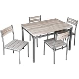 Ensemble de table en verre avec 4 chaises de salon de cuisine