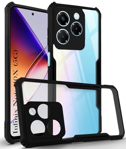 Image of Jkobi Back Cover Case for Infinix Note 40X 5G (Shockproof with Polycarbonate Clear Panel | Professional Black)