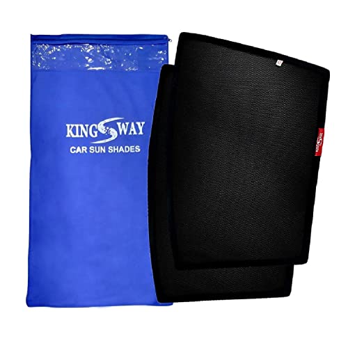 Image of KINGSWAY Accessories Car Side Window Sun Shade Only Compatible with BYD ATTO 3 (2022 Onwards), Front Half Cut & Rear Zipper Magnetic Curtains - Heat-Resistant Custom-Fit Shades, Pack of 4 Pcs