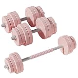 Verstellbare Hantelset 10 kg 15 kg 20 kg 25 kg 30 kg 40 kg, 2 in 1 Kurzhanteln Langhantel mit Sternverschlüsse & Verbindungsrohr für Büro, Krafttraining, Fitness(30 kg (15 kg each))