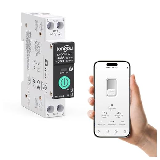 Zigbee Interrupteur intelligent universel avec mesure de conso d'énergie, protection contre les surcharges, minuterie DIY Commande vocale compatible Alexa, Google Home Tuya/Smart Life APP TONGOU