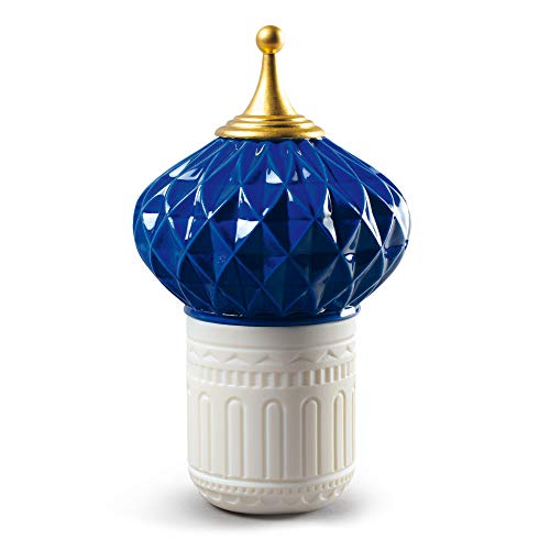 LLADRÓ Blue Spire Candle 1001 Lights. Unbreakable Spirit Scent. Porcelain Candle.