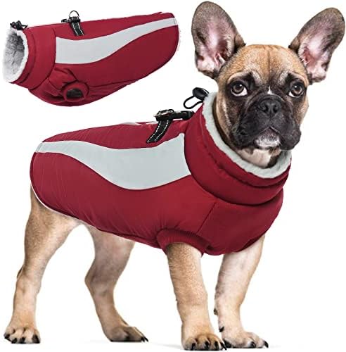 Hjyokuso Dog Winter Coat, Soft Fleece Lined Warm Dog Jacket Winter Waterproof Windproof Camouflage Dog Fleece Vest for Cold Weather, Reflective Cozy Dog Coat Dog Apparel for Small Medium Large Dogs