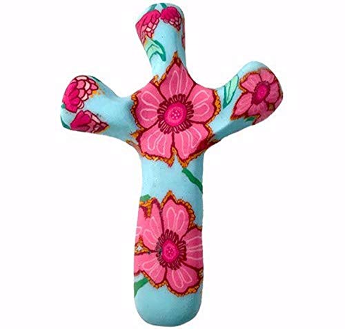 Croix de poche en argile réconfortante pour apaiser le quotidien rose