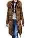 Produktbild Dasongff Mantel Damen, Damen Lange Daunenjacke Steppjacket Elegant schlank Übergangsjacke warm Wintermantel Dicker Winter Mantel Baumwollmantel Kapuzenjacke Trenchcoat (Braun, M)