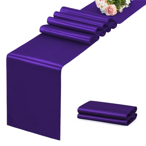 Purple Satin Table Runner, 12x108 Inches, 12 Pack