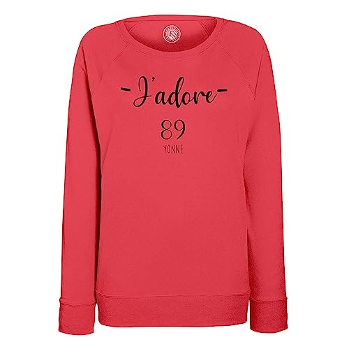 Sweatshirt femme J'adore 89 Yonne pull chaud coupe ajustée contre le froid
