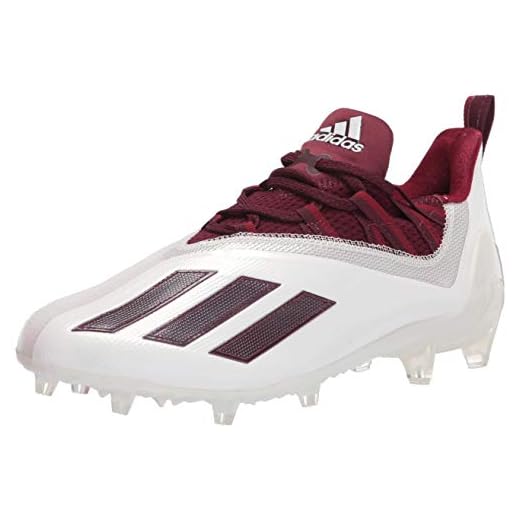 adidas Men's Adizero Cleats, White/Team Maroon/Team College Burgundy, 11.5