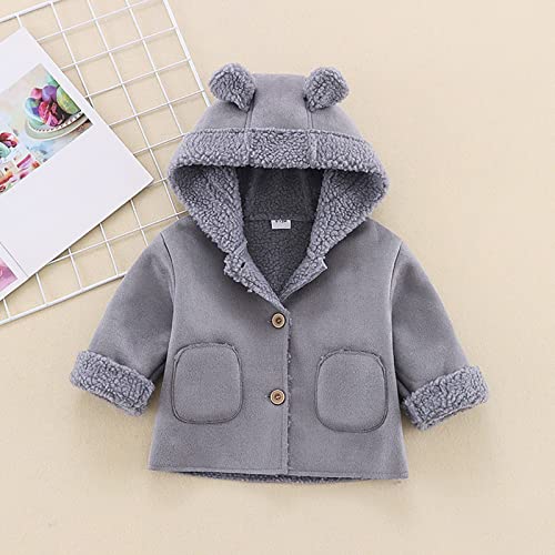 Toddler Kids Fleece Sweatshirt Jacket Long Sleeve Thick Warm Jacket Autumn Winter Overcoat (Grey, 4-5 Years)2