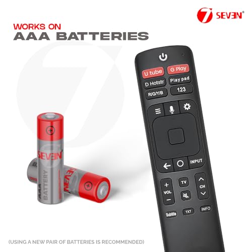 Image of 7SEVEN Compatible of Vu Tv Remote Original Model ERF3L69V Suitable for Smart Android 4K FHD UHD QLED Vu Television Remote Control Replicate if Existing Remotes Match Exacly - Pairing Must