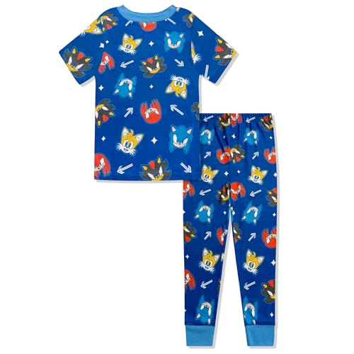 Komar Kids Sonic Boys Pajama Set - Super Soft 2 Piece Toddler Boys Matching PJ Set- Short Sleeve Shirt & Shorts - Official License