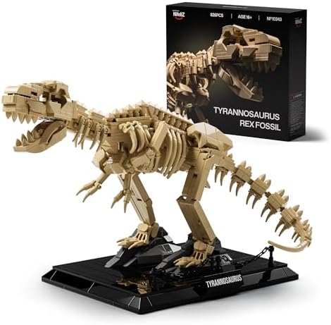 Nifeliz T. Rex Fossils Model Building Set, Tyrannosaurus Rex Dinosaur Skeleton Building Set for Adults, Ideal Gift for Fossils Lovers (826 PCS, NF10343)