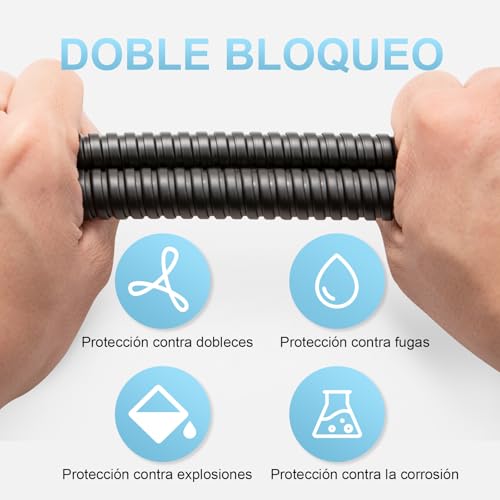 Flexo Ducha de Alta Presión OFFO de 11 mm con diseño antitorsión negro 6