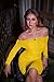 GOKATOSAU Women's Sexy Elegant Ruffle Long Sleeve Off Shoulder Ruched Party Mini Dress Yellow