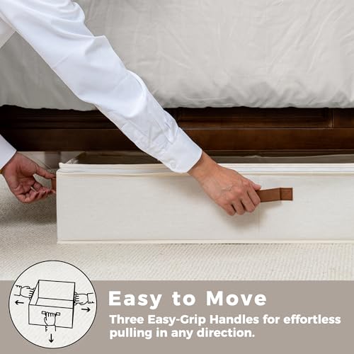 StorageWorks Large Under Bed Storage Containers with Handles and Label Holder, 2 Pack Ultra-thick Fabric Underbed Bins, Closet Organizer for Clothes, Blankets, Sweater by StorageWorks - Image 6