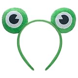 GHGMAO Cute Headband Frog Ears Headband Green Ears Plush Headbands Dress Up for Halloween, Cosplay (Frog-Dark Green)