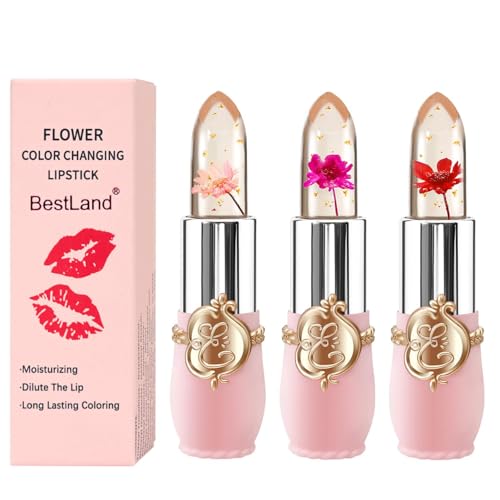 3 Pcs/Set Flower Jelly Lipstick Set Temperature Ch…