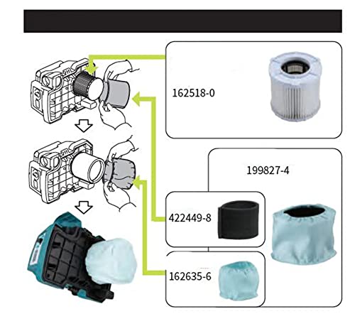 Kimgu Wet Dry Hepa Filter Replacement Part For Makita 162518-0 Xcv11Z #TOP3