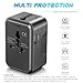 URJD Universal Travel Adapter with (Type C+USB) 2 USB Ports & AC Outlet, International Plug Adapter Converter, Type C/A/G/I All in One Wall Charger Worldwide Travel Adaptor for US to EU UK AUS Asia