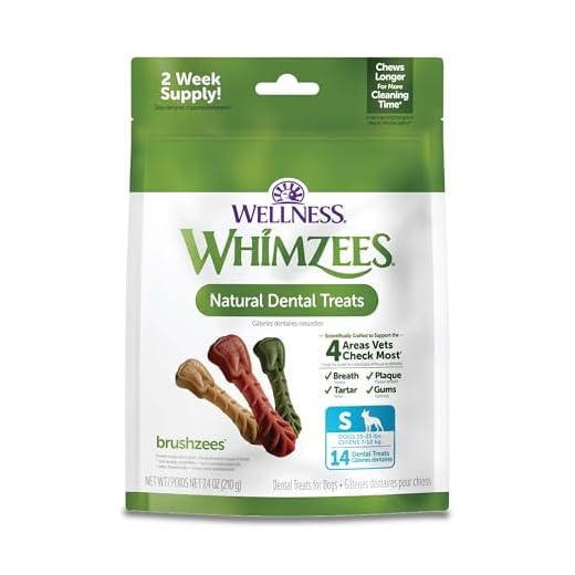 WHIMZEES Wellness Daily Brushzees Dog Dental Treats, Small Size Stick, (14 Count)