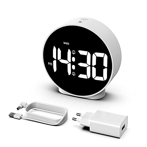 CHEREEKI Wecker Digital, Wecker Batteriebetrieben Nachttisch - Tischuhren mit Wochenanzeige, Weckzeitplan und Schlummerfunktion für Reisen, Schlafzimmer Cover