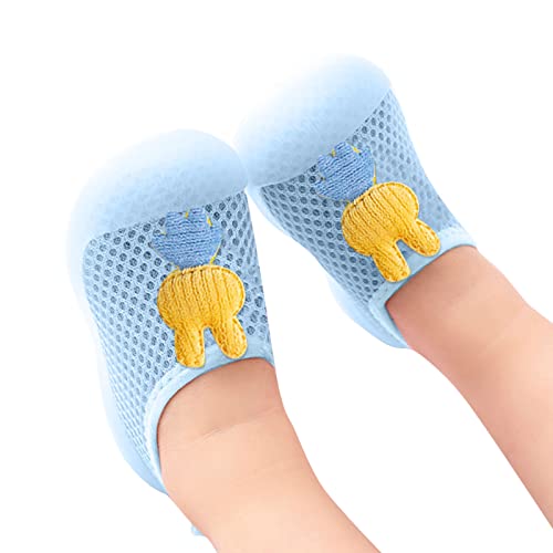 Sneakers for Boys Infant Boys Girls Animal Prints Cartoon Socks Shoes Toddler Breathable Mesh The Floor Socks Non Slip Shoes (Blue, 18-24 Months)3