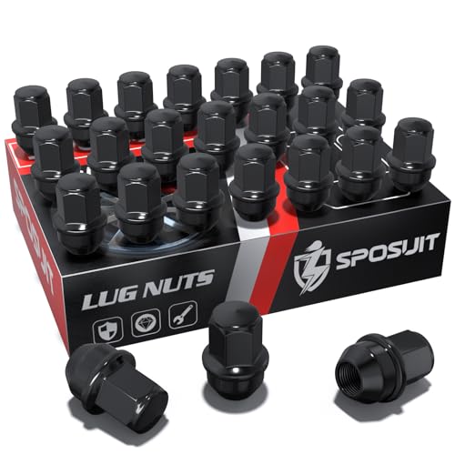 Sposuit M14x1.5 Lug Nuts - Replacement for 2015-2024 Ford F-150, 2015-2024 Expedition - OEM Factory Style Closed End Black Lug Nut(24 Pcs)