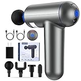 Deep Tissue Percussion Muscle Massage Gun, USB Rechargeable Handheld Electric Massager for Athletes Percussion Device, Super Quiet 6 Speed High-Intensity Vibration Messager with 4 Message Heads